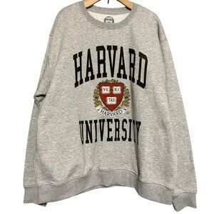 Harvard University Men’s Size XXL Heather Gray Oversized Crewneck Sweatshirt